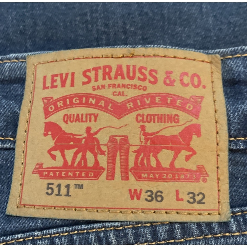 Levi's 511 Denim Jeans Men's 36x32 Blue Medium Wash - Picture 5 of 5